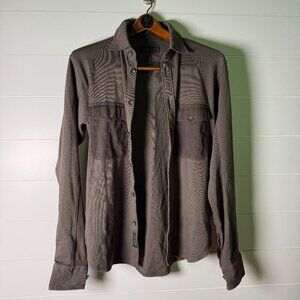 rag & bone Long Sleeve Shirt Button Up Coco Silver Brown Sz XS 2 Chest Pockets